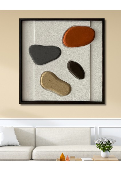 Minimalist Dekorasyon Için 3D Kum Dokulu Soyut Sanat Tablosu, Evinize Derinlik Katın, 90 x 90DALMAÇYALI-T3D4-42543102
