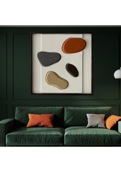Minimalist Dekorasyon Için 3D Kum Dokulu Soyut Sanat Tablosu, Evinize Derinlik Katın, 90 x 90DALMAÇYALI-T3D4-42543102