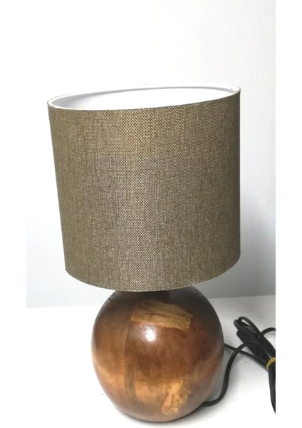 Ahşap Ayaklı Abajur Başlık 25 cm