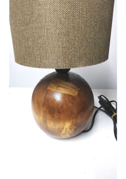 Ahşap Ayaklı Abajur Başlık 25 cm modelleri