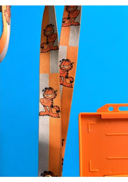 Turuncu Zemin Garfield Temalı Yaka Ipi ve Kartlık fiyatları