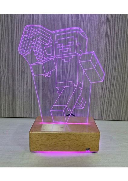 Doğum Günü Hediyesi Minecraft LED Lambası 16 Renkli Hediye Lamba fırsatları