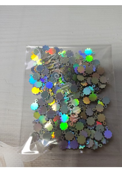 Pleksi Plastik Oya, Abiye, Halay Mendili Pulu Çiçek Model 25 gr Gökkuşağı
