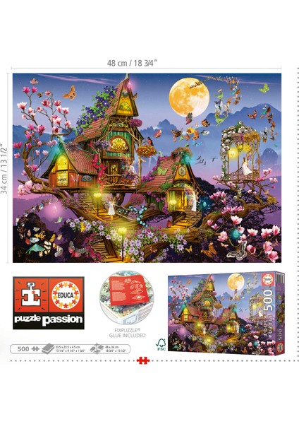 500 Parçalık Peri Evi Fantastik Puzzle - 19554 - Fairy House modelleri