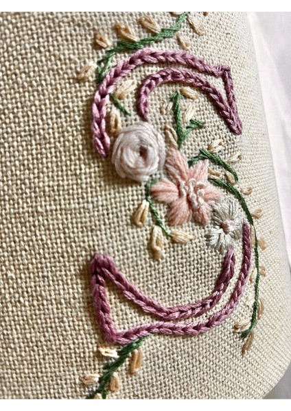 Nakış Harf Işlemeli Abajur 40CM( Harfinizi Mesaj Atabilirsiniz)