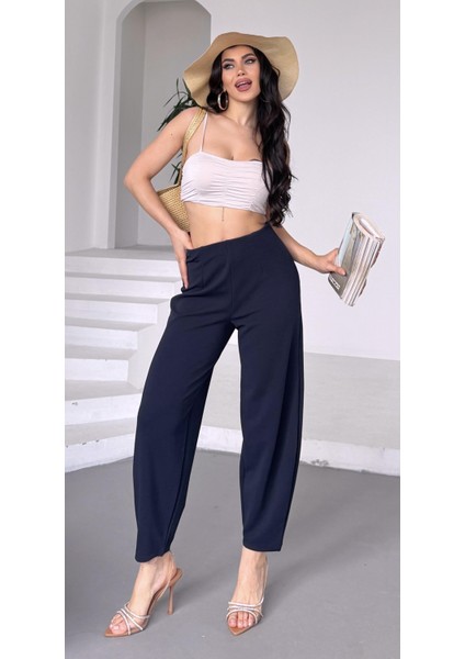 Kadın Bernis Balon Pantolon, Beli Lastikli Şalvar Model Krep Balon Pantolon Basen Gizleyen fiyatları