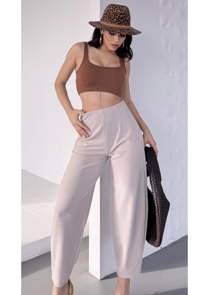 Kadın Bernis Balon Pantolon, Beli Lastikli Şalvar Model Krep Balon Pantolon Basen Gizleyen modelleri