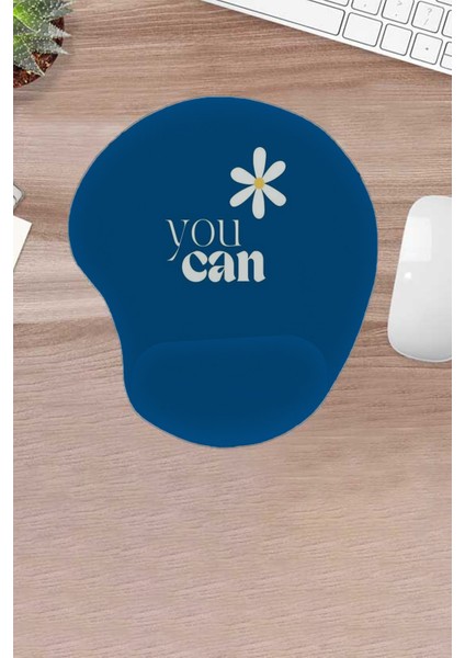 Damla, You Can, Yazılı Mouse Pad, Konforlu Bilek Destekli Mousepad, Ergonomik Bilgisayar Faresi Pedi