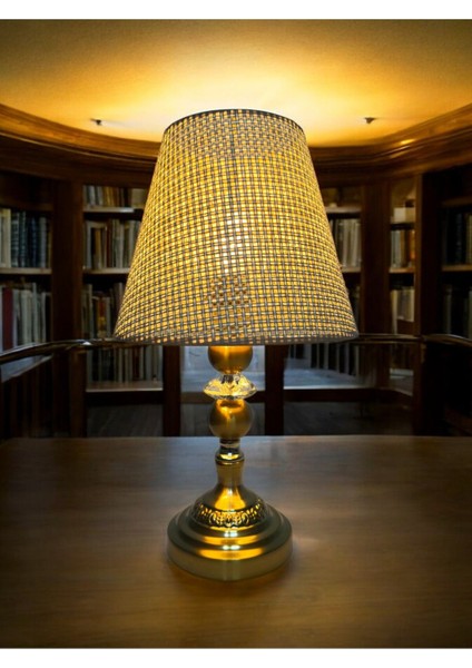 Rattan Model Lüx Konik Gece ve Masa Lambası