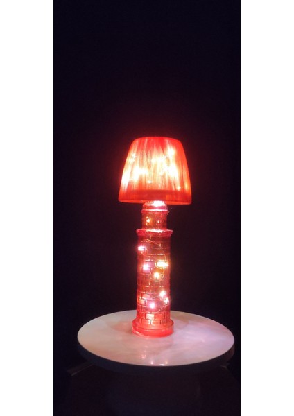 Galata Kulesi Cam Abajur El Yapımı Dekoratif Peri LED modelleri