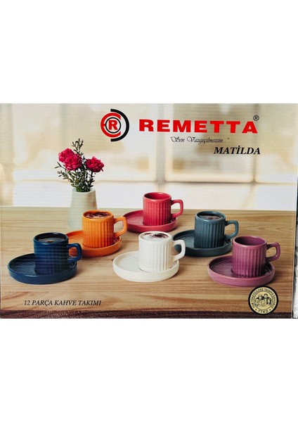 Remetta Matilda Renkli Porselen Kahve Fincan Takımı modelleri