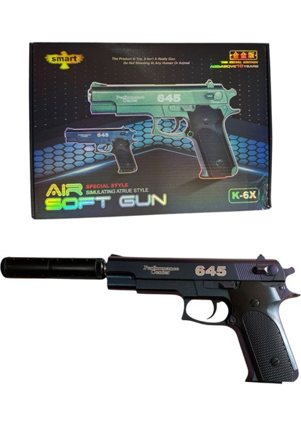 Susturuculu Metal Boncuk Atan 30CM Tabanca + 20 Paket Boncuk