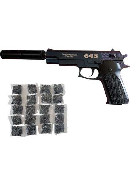 Susturuculu Metal Boncuk Atan 30CM Tabanca + 20 Paket Boncuk