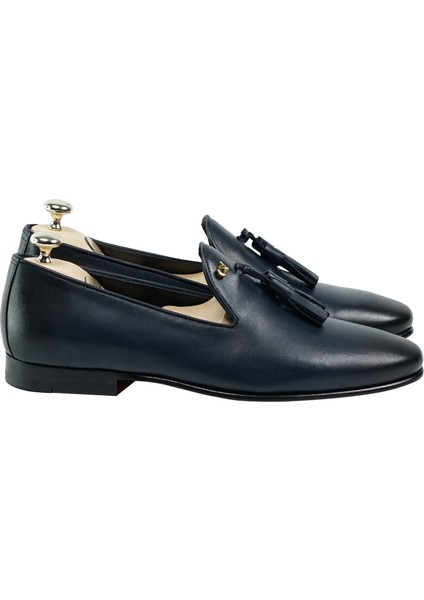 Kişiye Özel Gümüş Konseptli Antik Deri Püsküllü Erkek Ayakkabı indirimleri