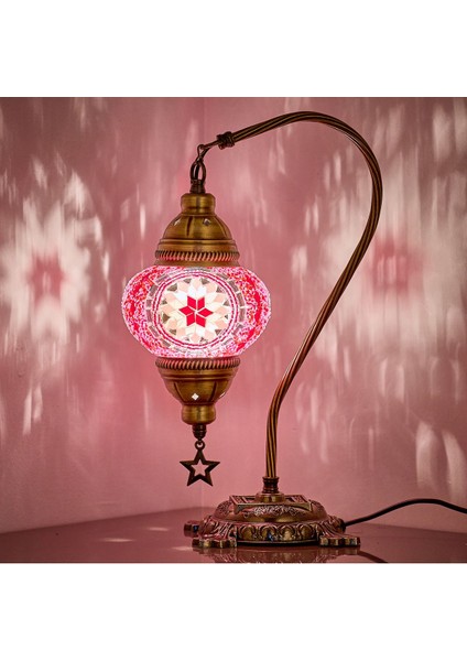 Mozaik Masaüstü Komodin Masa Lambası Türk ve Fas Hediyelik Abajur Gece Lambası (Açıklamayı Okuyunuz