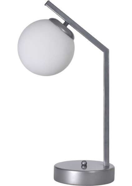 Brüksel Modern Tasarım Dizayn Kablolu Gri Renk Metal Beyaz Camlı Abajur Gece Lambası Masa Lambası fiyatları