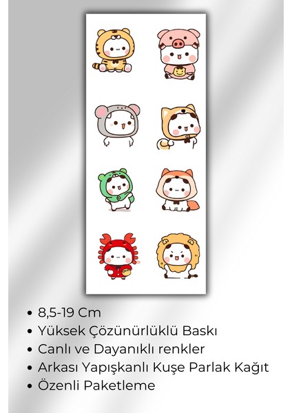 3 Lü Kawaii Sticker Set 40 + Çıkartma - Telefon Laptop Notebook Tablet Defter Matara Stiker Etiket fiyatları