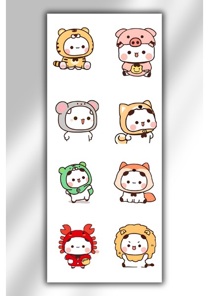 3 Lü Kawaii Sticker Set 40 + Çıkartma - Telefon Laptop Notebook Tablet Defter Matara Stiker Etiket modelleri