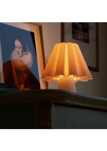 Aura Beyaz Modern Tasarım Salon-Oturma Odası Küçük Boy Abajur Beyaz fırsatları