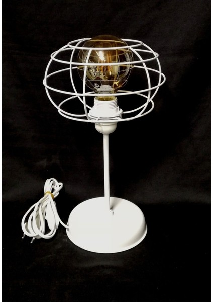 Beyaz Metal Ayaklı Kafes Tel Abajur fırsatları