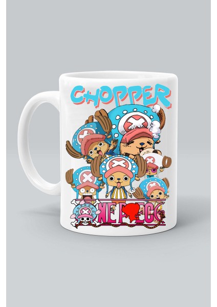Chopper Karakter Anime One Piece Baskılı Beyaz Klasik Kupa Bardak
