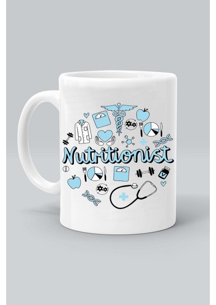 Nutritionist Beslenme Uzmanı Meslek Baskılı Beyaz Klasik Kupa Bardak