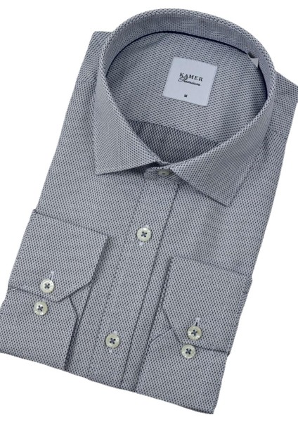 Erkek Klasik Petek Dokulu Uzun Kol Gömlek 3597 BGL-ST04401