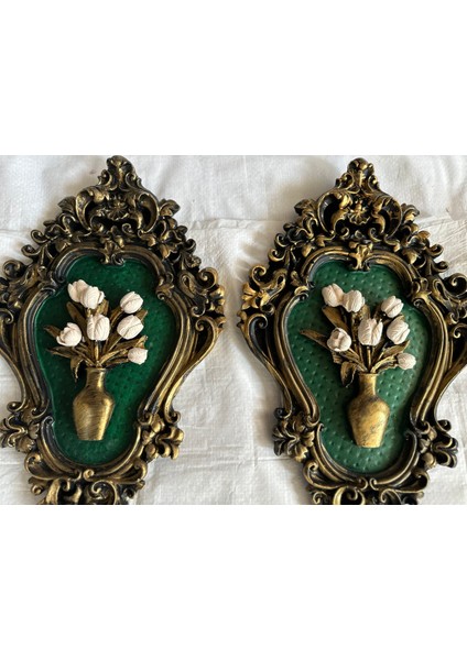 Çiçekli Tasarım Tablo 2li Set 42CM fiyatları