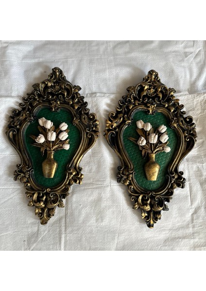 Çiçekli Tasarım Tablo 2li Set 42CM modelleri