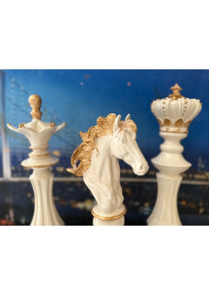 Santraç Takımı Krem-Gold 3 Lü Set