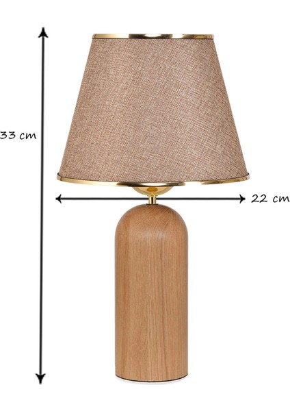 Kingsbury Ahşap Ayaklı Gold Detaylı Kumbeji Abajur fiyatları