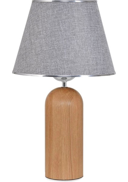 Kingsbury Ahşap Ayaklı Gümüş Detaylı Gri Abajur modelleri