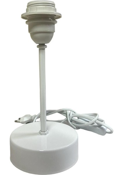 Modern Beyaz Metal Abajur Ayağı Masa Lambası Aydınlatma