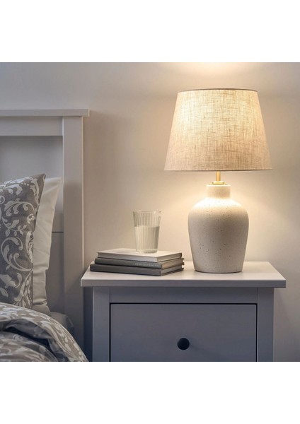 Blidvader Abajur Modern Bohem Abajur Kırık Beyaz 50 cm Seramik Abajur fiyatları