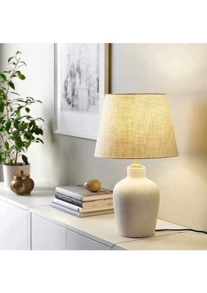 Blidvader Abajur Modern Bohem Abajur Kırık Beyaz 50 cm Seramik Abajur modelleri