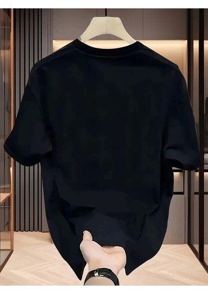 Baskılı Oversize Bisiklet Yaka T-Shirt - Siyah fiyatları