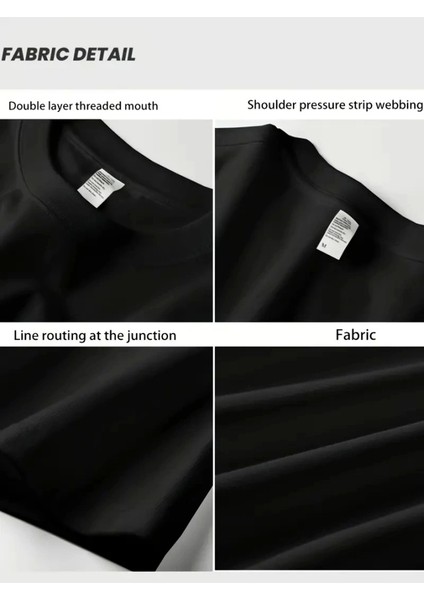 Baskılı Oversize Bisiklet Yaka T-Shirt - Siyah modelleri