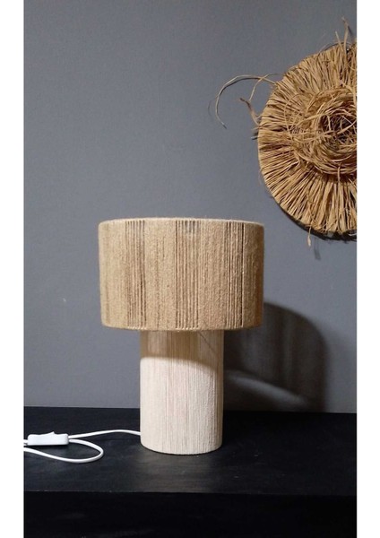 Hasır Makrome Abajur Bohem Abajur Salon Abajur Yatak Odası Abajur Çocuk Odası Abajur