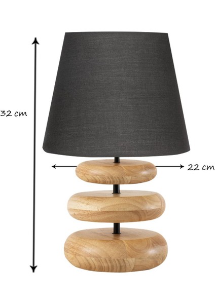 Round Ahşap Ayaklı Siyah Abajur modelleri