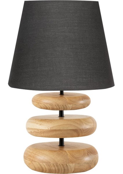 Round Ahşap Ayaklı Siyah Abajur fırsatları