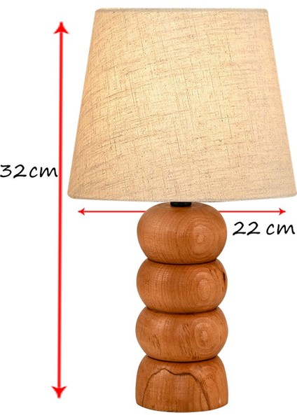 Afra Ahşap Ayaklı Keten Kumaş Başlık Abajur modelleri