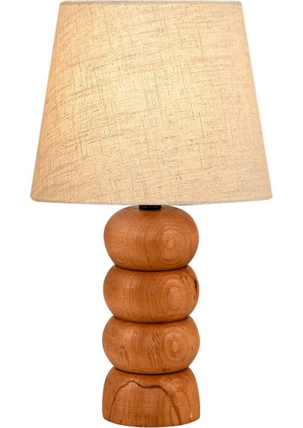 Afra Ahşap Ayaklı Keten Kumaş Başlık Abajur fırsatları