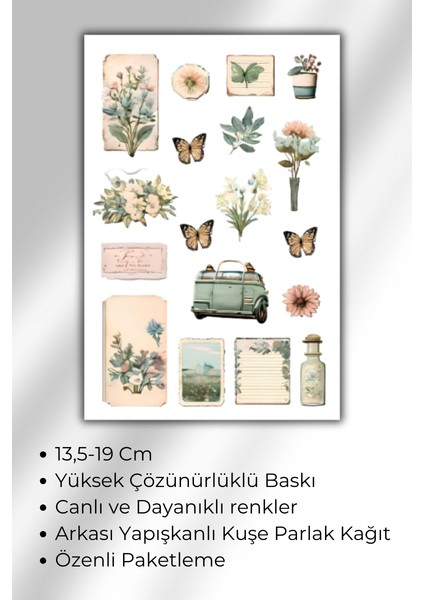 Vintage Temalı Sticker Planner ,ajanda ,bullet Journal Için Uygun fiyatları