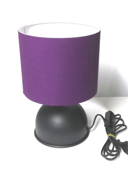 Siyah Metal Ayaklı Abajur Başlığı 4 Renk Seçenekli