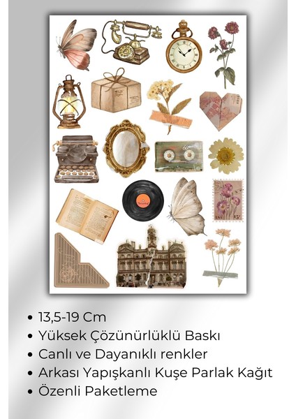 Vintage Temalı Sticker Planner Ajanda Bullet Journal Için Uygun fiyatları