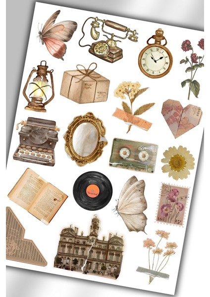 Vintage Temalı Sticker Planner Ajanda Bullet Journal Için Uygun modelleri
