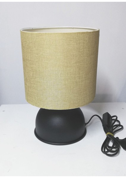 Siyah Metal Ayaklı Abajur Başlığı 4 Renk Seçenekli