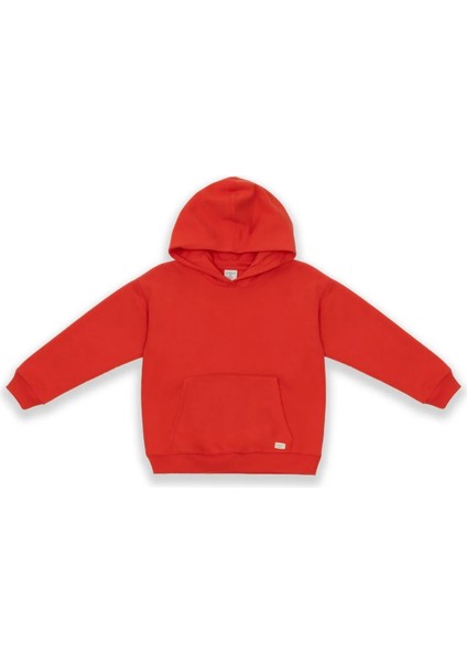 Çocuk Basic Pamuklu Kapüşonlu Sweatshirt