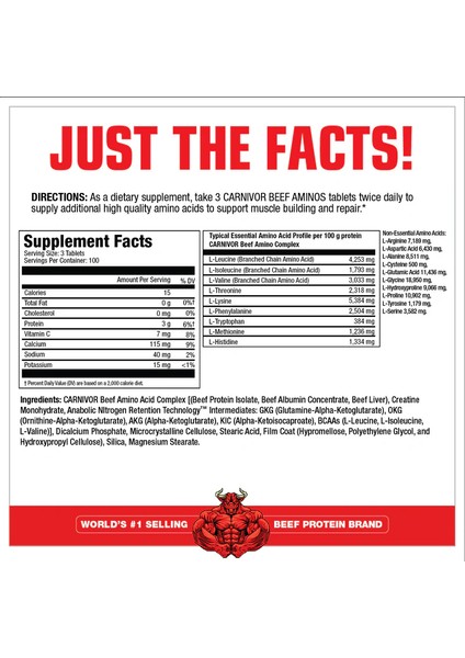 Carnivor Beef Amino Asit 300 Tablet fiyatları