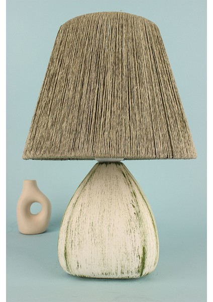 Serre Handmade Seramik Abajur Yeşil